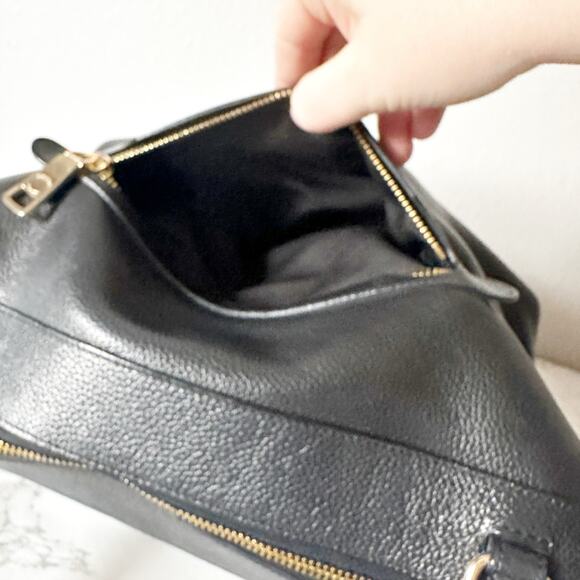 4. Coach Tyler Black Pebble Leather Shoulder Zip Top Tote Bag Goldtone hardware - Picture 8 of 15